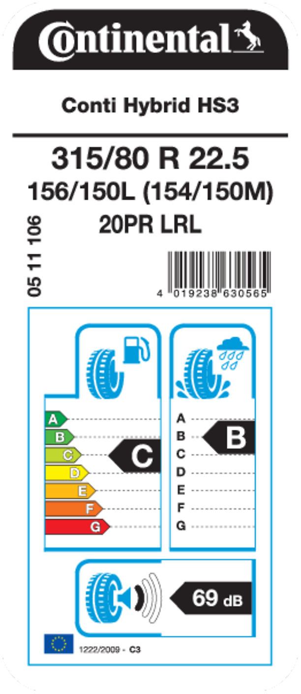 Conti Hybrid HS3 - EU Tire Label